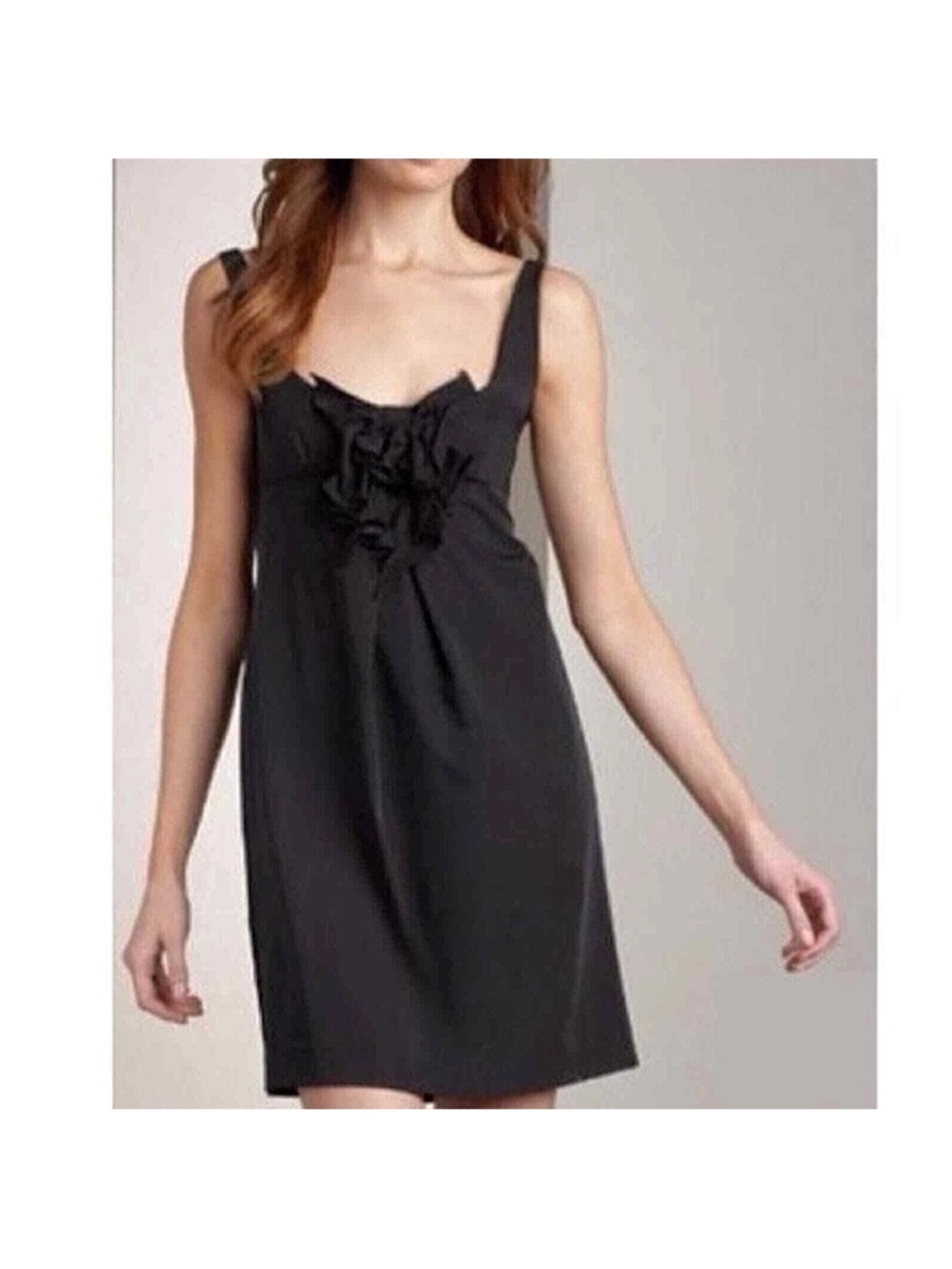 Diane Von Furstenberg Black Sleeveless Ruffle Adalina Dress